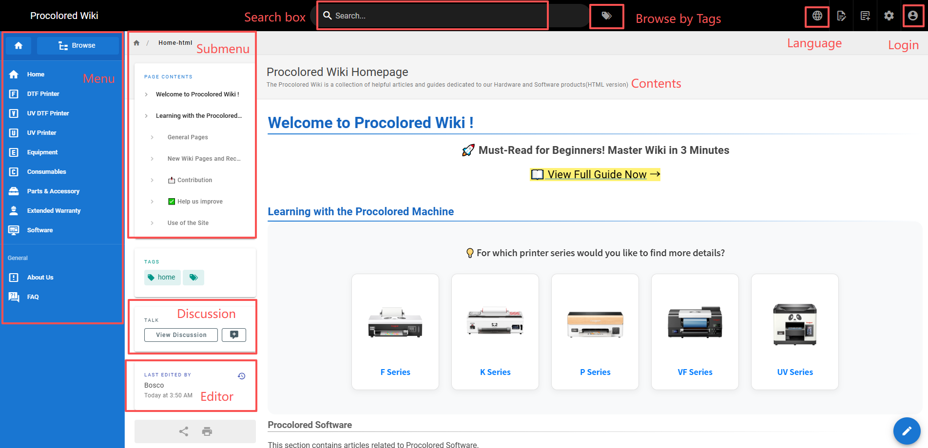 Homepage Interface